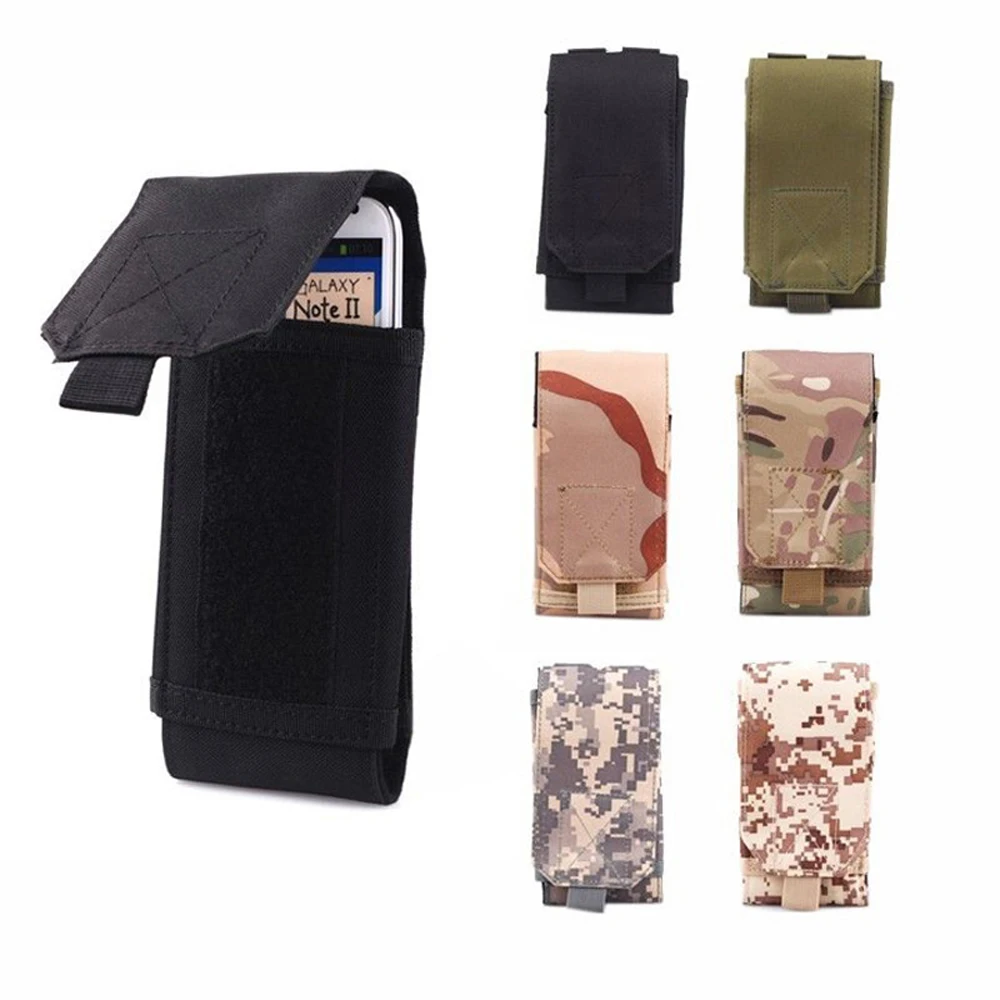 Outdoor multifunctional Black Camo Mobile Phone Belt Pouch Holster Cover Molle Bag running wear bag Phone Waist Case