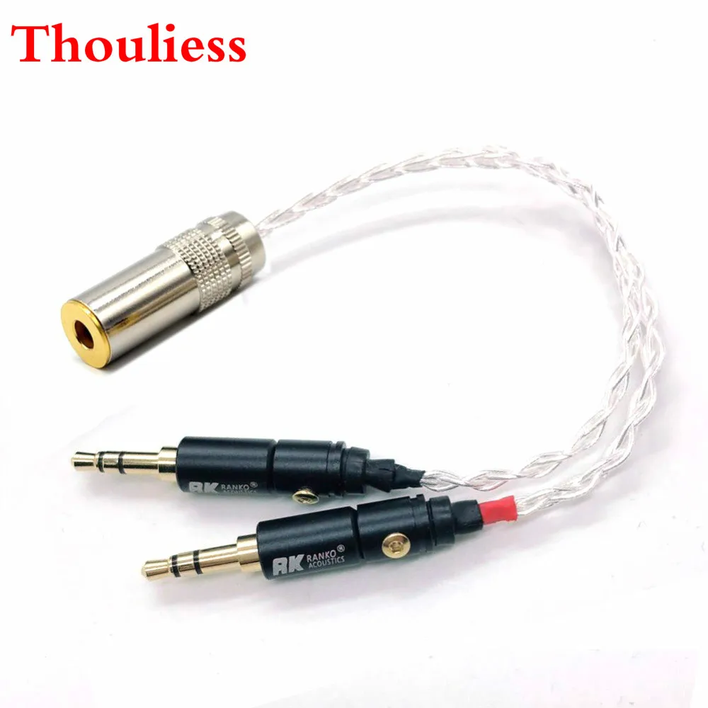 

Thouliess 10cm Silver plated 2x 3.5mm Male to 4.4mm Balanced Female Audio Adapter Cable for PHA-3 Pono Player