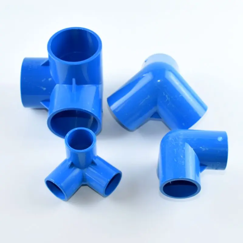 

2-15Pcs 20/25/32mm Blue PVC Three-dimensional Connectors Garden Irrigation Water Pipe Connector Aquarium Adapter Pipe Adapter