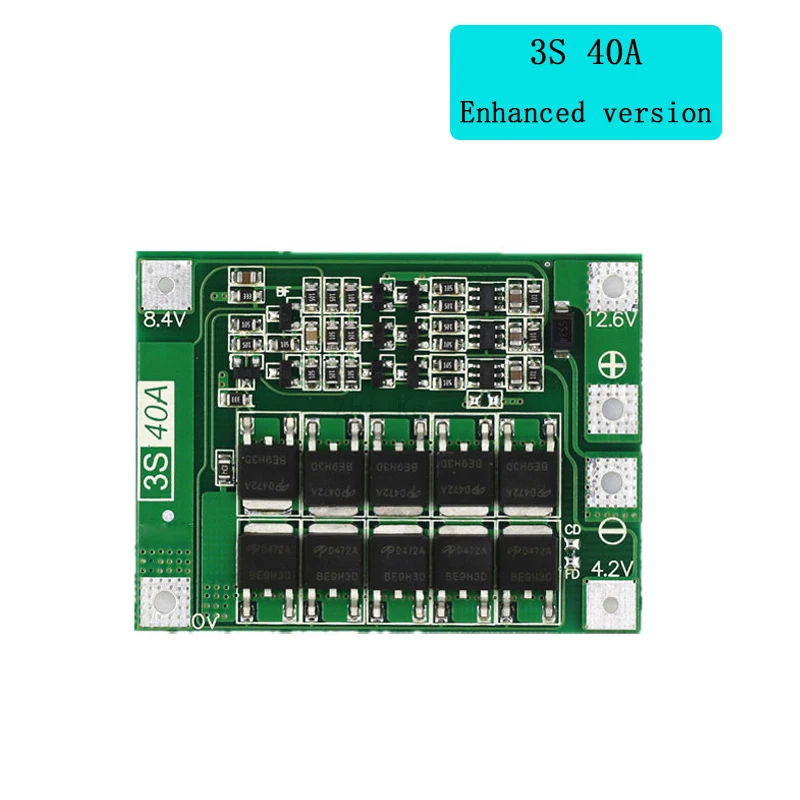 3S 4S 40A60A Li-ion Lithium Battery Charger Protection Board 18650 BMS For Drill Motor 11.1V 12.6V/14.8V 16.8V Equalizing charge