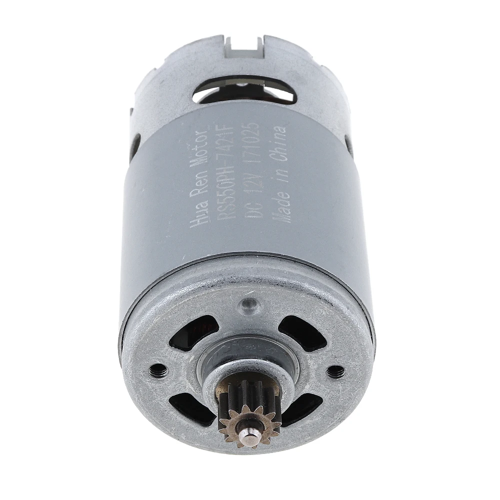 Portable RS550 19500 RPM DC Motor 12V with Two-speed 12 Teeth and High Torque Gear Box for Electric Drill / Screwdriver