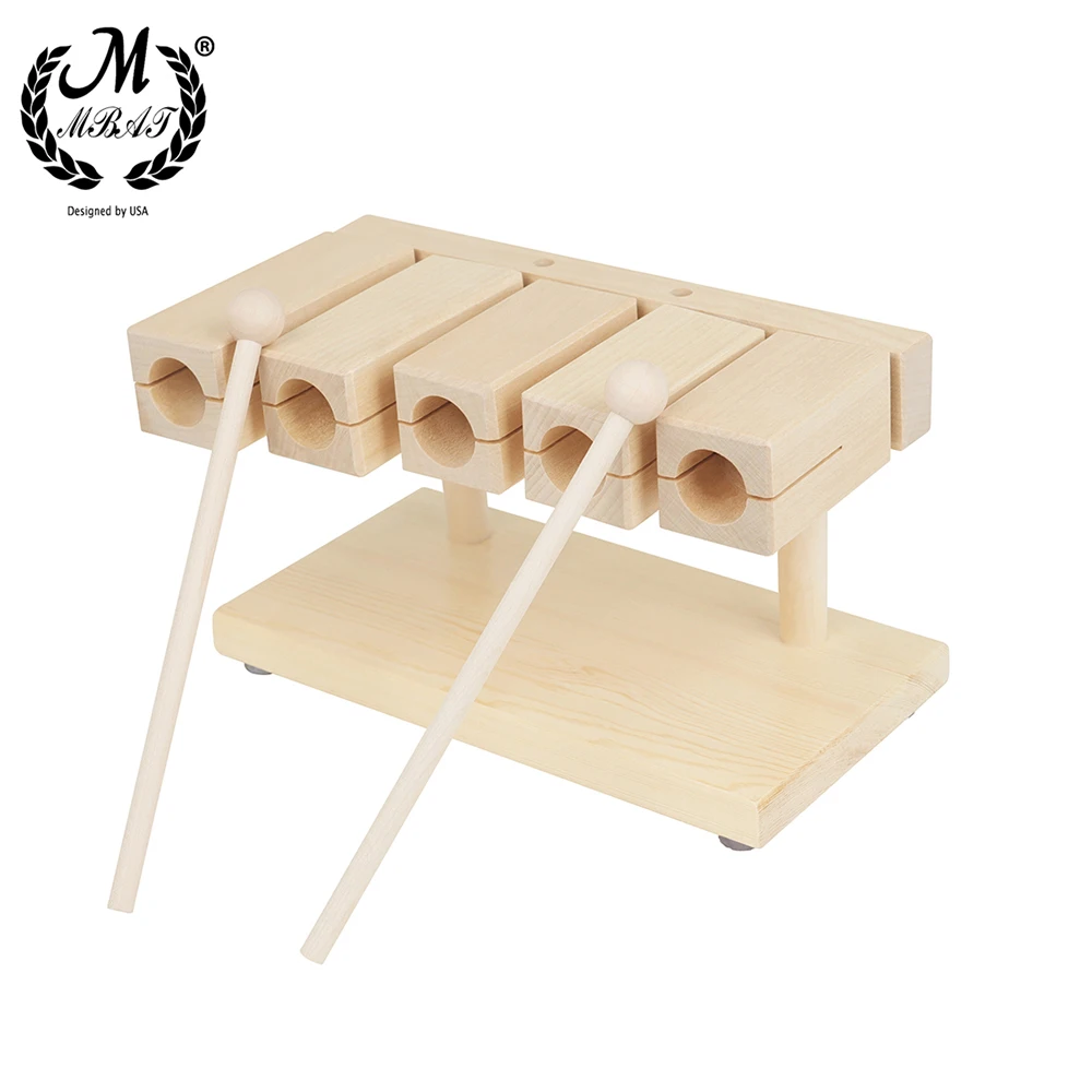 M MBAT Orff Percussion Instrument Children Eduational Toys Natural Wooden 5 Sound Clapper Early Musical Education Instrument Toy