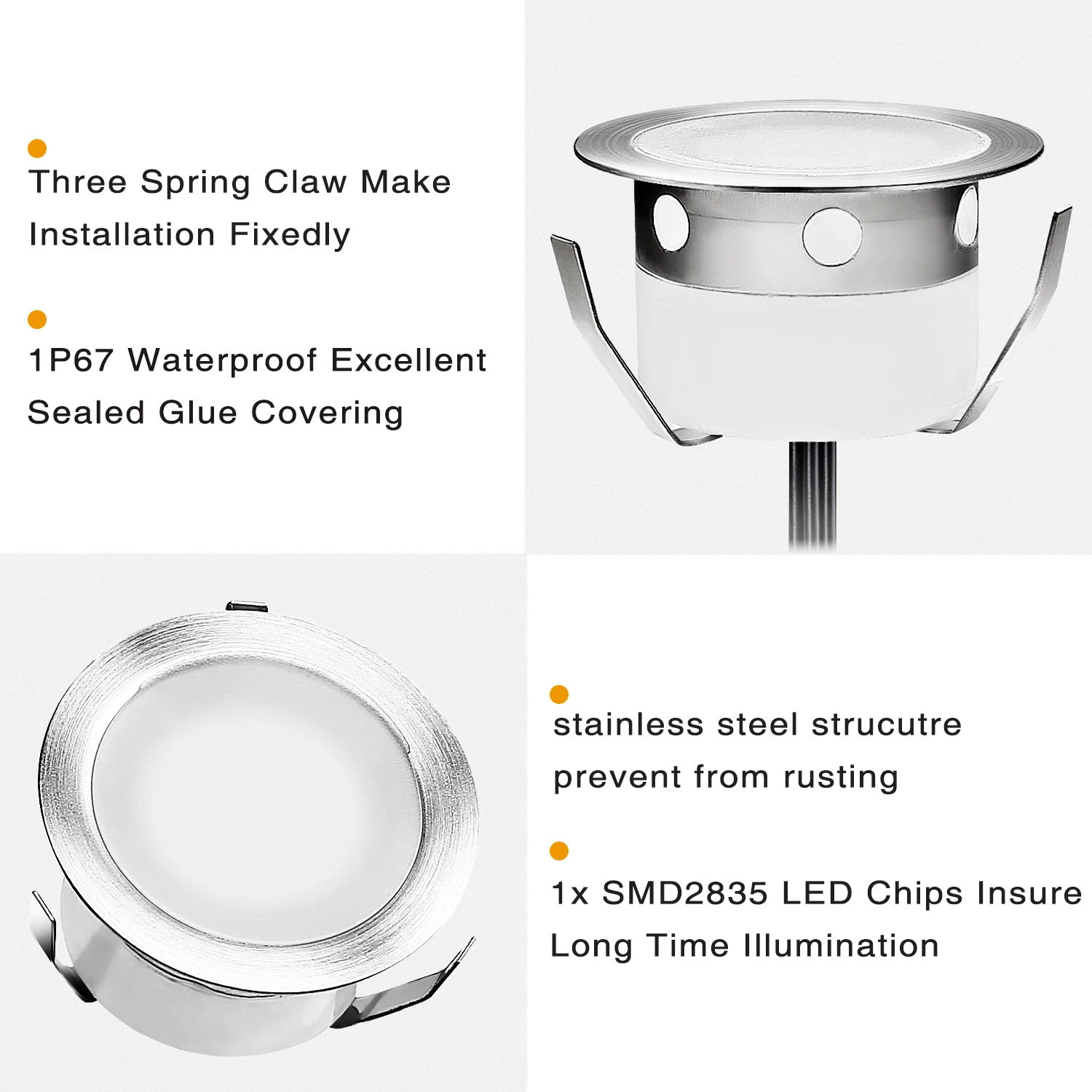 QACA LED Kit luci da incasso a bassa tensione con trasformatore IP67 impermeabile illuminazione paesaggistica per esterni 12V lampade per scale da