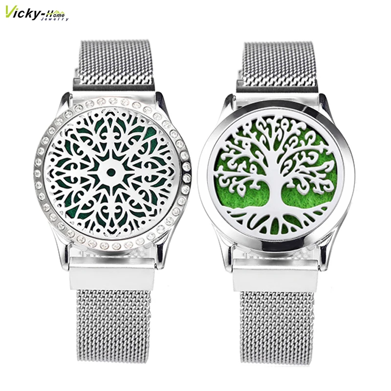New Perfume Magnet Locket Bracelet Stainless Steel Ladestone Men Woman Bangle Essential Oil Aroma Diffuser Locket Bracelet