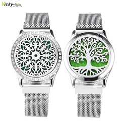 New Perfume Magnet Locket Bracelet Stainless Steel Ladestone Men Woman Bangle Essential Oil Aroma Diffuser Locket Bracelet