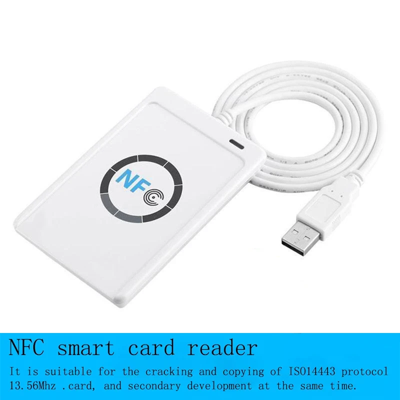 

NFC Reader USB ACR122U Contactless Smart Ic Card and Writer Rfid Copier Duplicator UID Changeable Tag Card Key Fob Copier