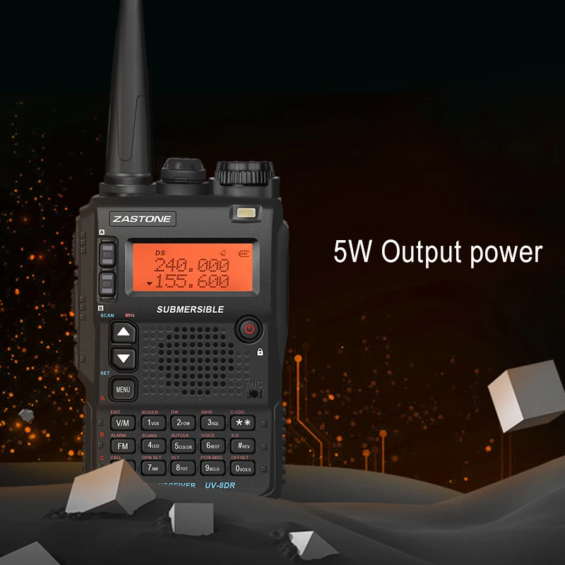 Walkie Talkie Zastone UV-8DR VHF/UHF 136-174MHz 240-260MHz 400-520MHz  tri band 128 CH UV8DR Two Way Radio ham Radio Comunicador