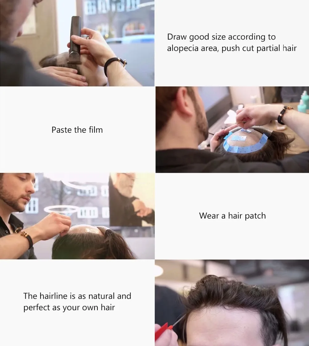 ISKIN Men Toupee Human Hair Curly Thin Skin PU Men's Capillary Prosthesis With Knots Indian Remy Hair System Unit Natural Wigs