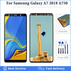 6.0'' SUPER AMOLED TFT oled Screen for SAMSUNG Galaxy A7 2018 SM-A750F A750F A750 LCD Display Touch  Digitizer Assembly Tested