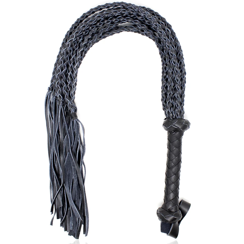 Echt Leer Hand Made Horsewhip, Echte Koeienhuid Paardrijden Zweep Met Lederen Handvat Training Tool