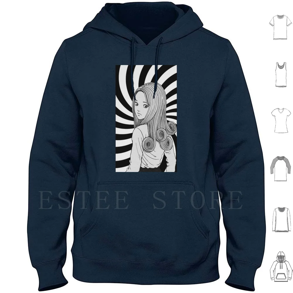 Kirie Goshima ( Junji Ito ) Hoodie Long Sleeve Junji Ito Kirie Kirie Goshima Uzumaki Uzumaki Manga Junji Ito Black And