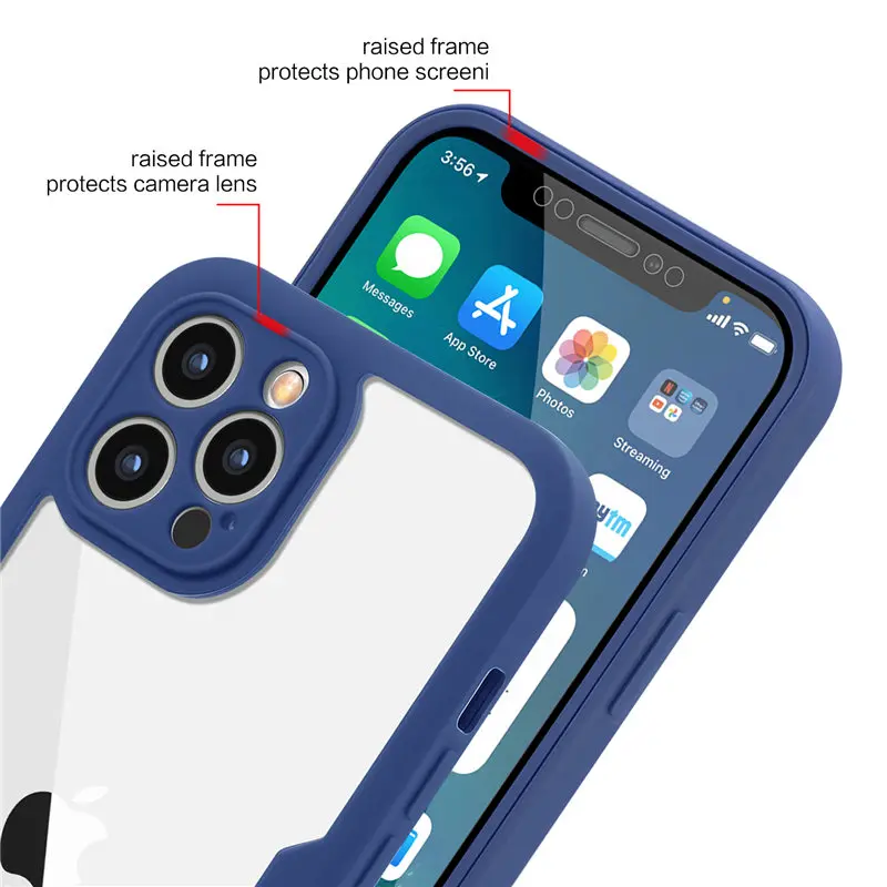 Funda de lujo 360 cuerpo completo transparente frontal y trasera para iPhone 17 16 15 14 13 11 12 Pro Max XS X 7 Plus con marco de silicona a prueba de golpes 5