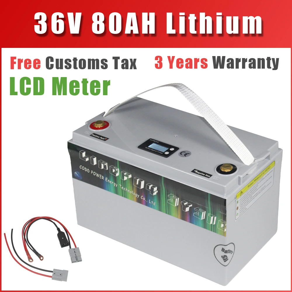 

36V 80AH Lithium ion Battery 42V IP68 Waterproof Rechargeable Battery