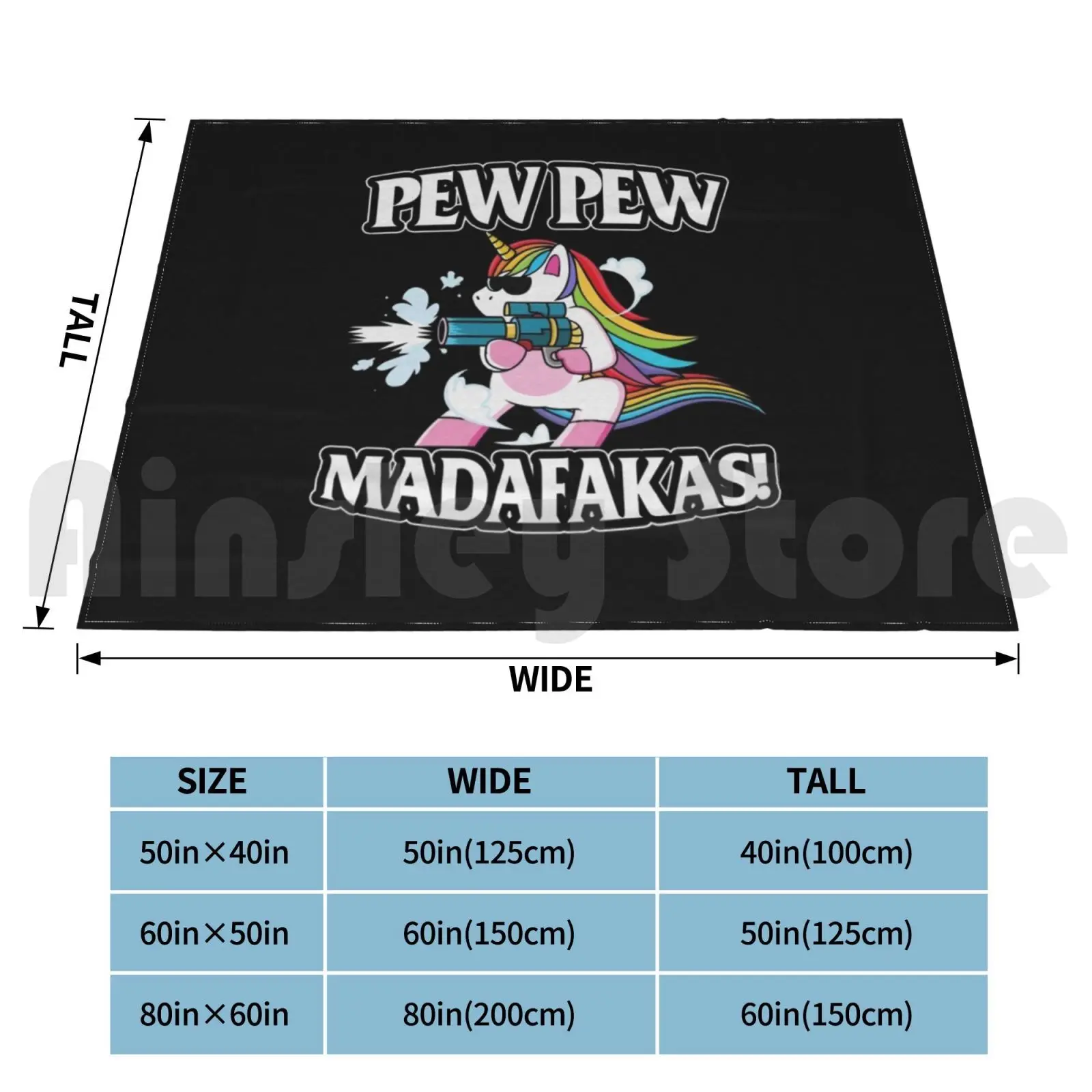 Crazy Madafakas Unicorn Blanket Fashion Custom