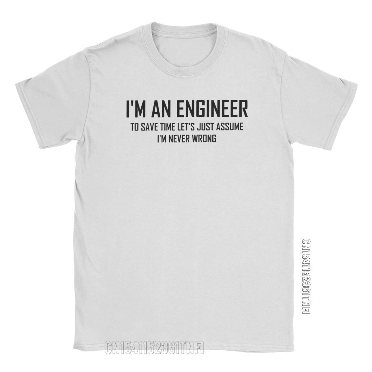 I\'m An Engineering Joke Men\'s T Shirts Engineer Vintage Tee Shirt Classic Crew Neck T-Shirts Pure Cotton Printed Clothing