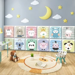 Papel tapiz de dibujos animados anticolisión para habitación de niños, pegatinas de pared autoadhesivas, decoración de tatami para dormitorio, cama de bebé suave