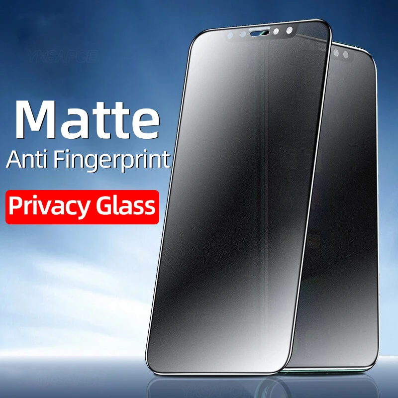 3D Full Cover Matte Privacy Screen Protector per iPhone 16 15 14 13 12 11 Pro mini X XS Max XR 8 Plus SE vetro temperato Anti spia