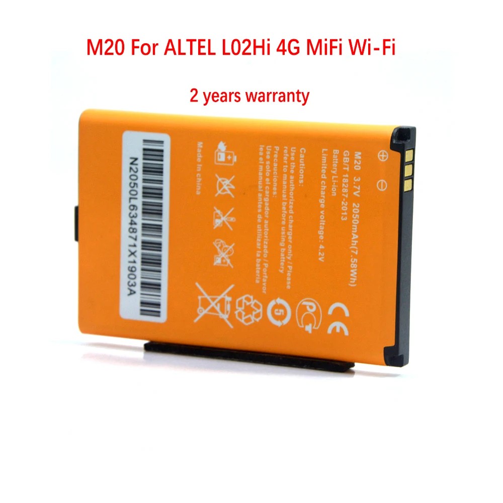 

2050mAh M20 M100 Battery For ALTEL L02Hi 4G Wifi Router Mini 3G 4G Lte High Quality