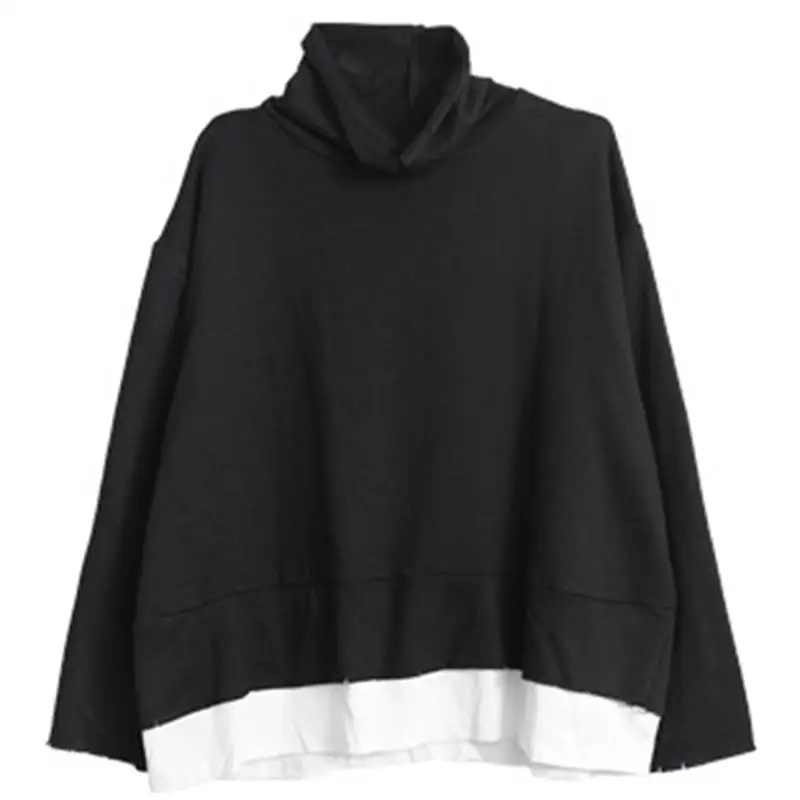 

Pang Xiaochen men's original new men's autumn dark wind cut fake two-piece high neck pullover jacket