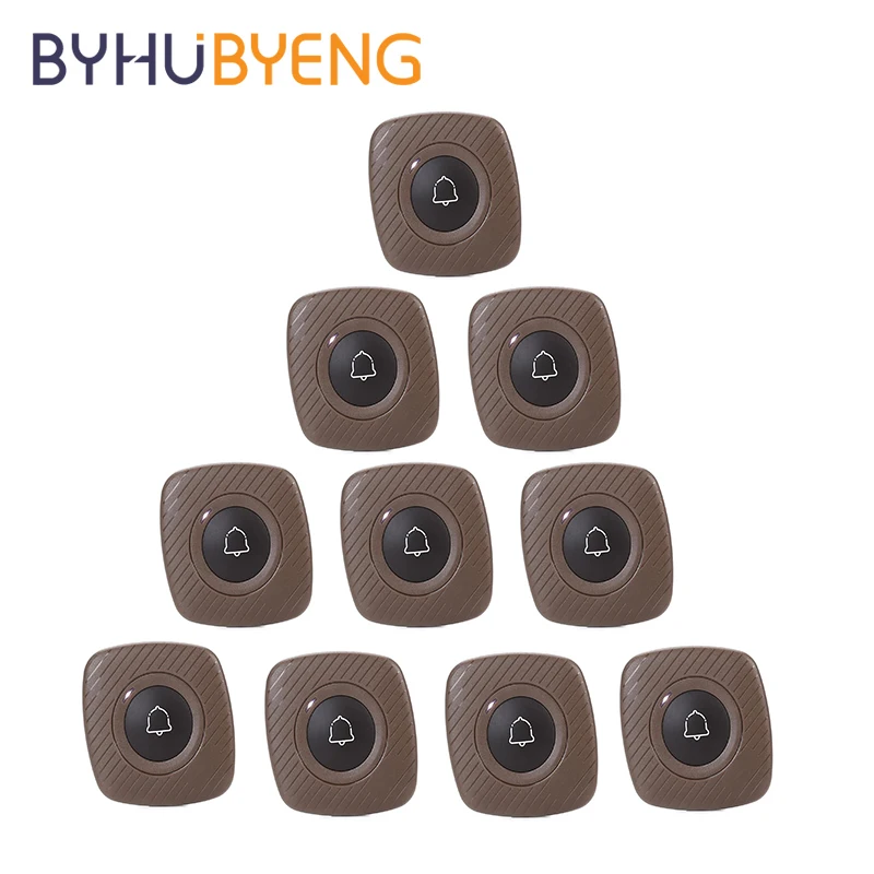 BYHUBYENG 10Pcs Waterproof Wireless Waiter Button For Disability Emergency Call Restaurant Service Calling Paging System Pager