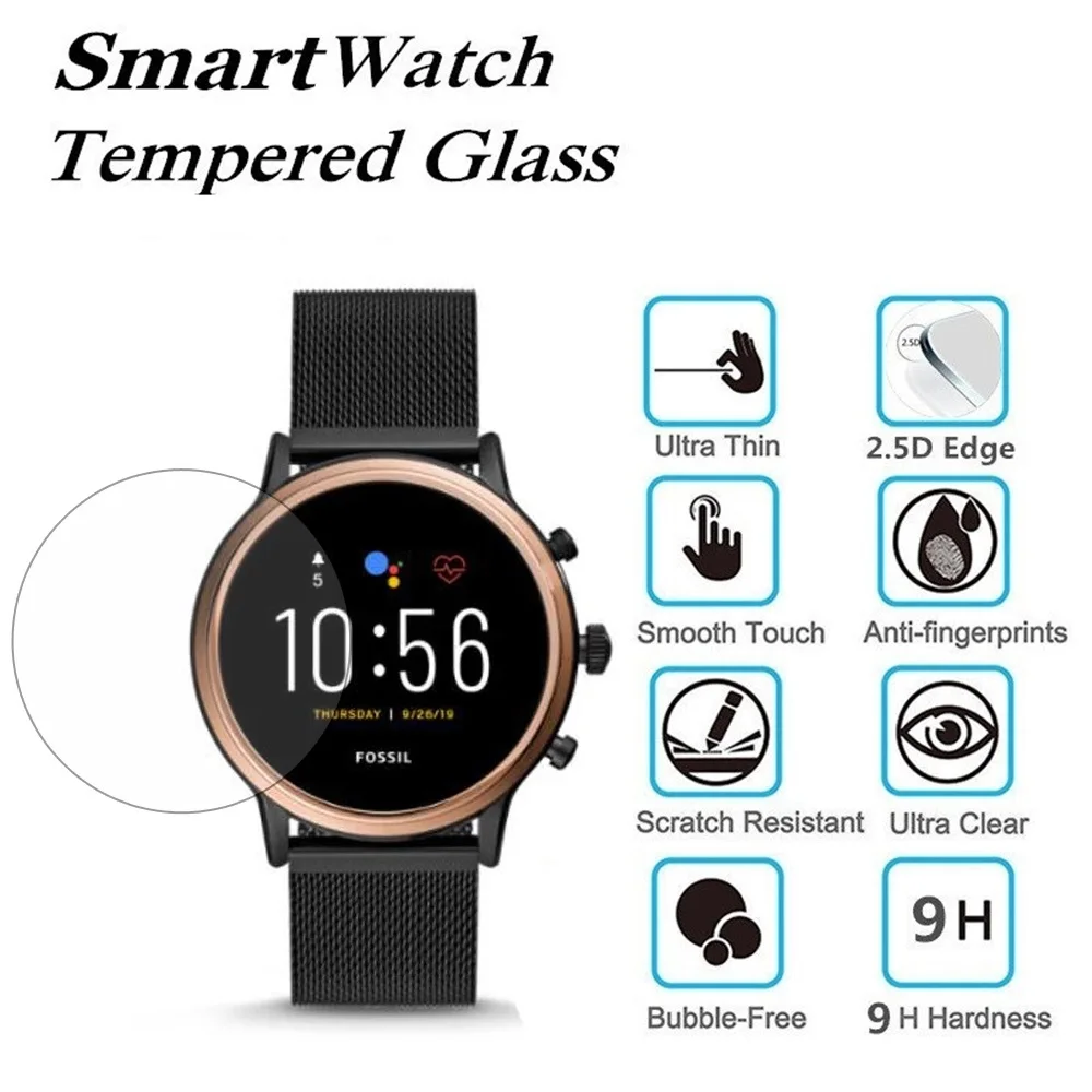 Tempered Glass For Fossil Gen 1/2/3/4/5/Sport Smart Watch Anti-Scratch Screen Protective Film 9H Ultra Clarity Protector Cover