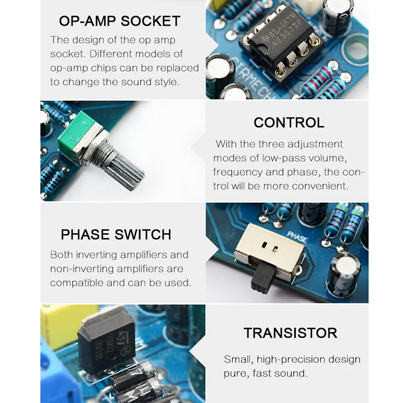 2.1 Channel Subwoofer Preamp Board Low Pass Filter Pre-Amp Amplifier Board Ne5532 Low Pass Filter Bass Preamplifier