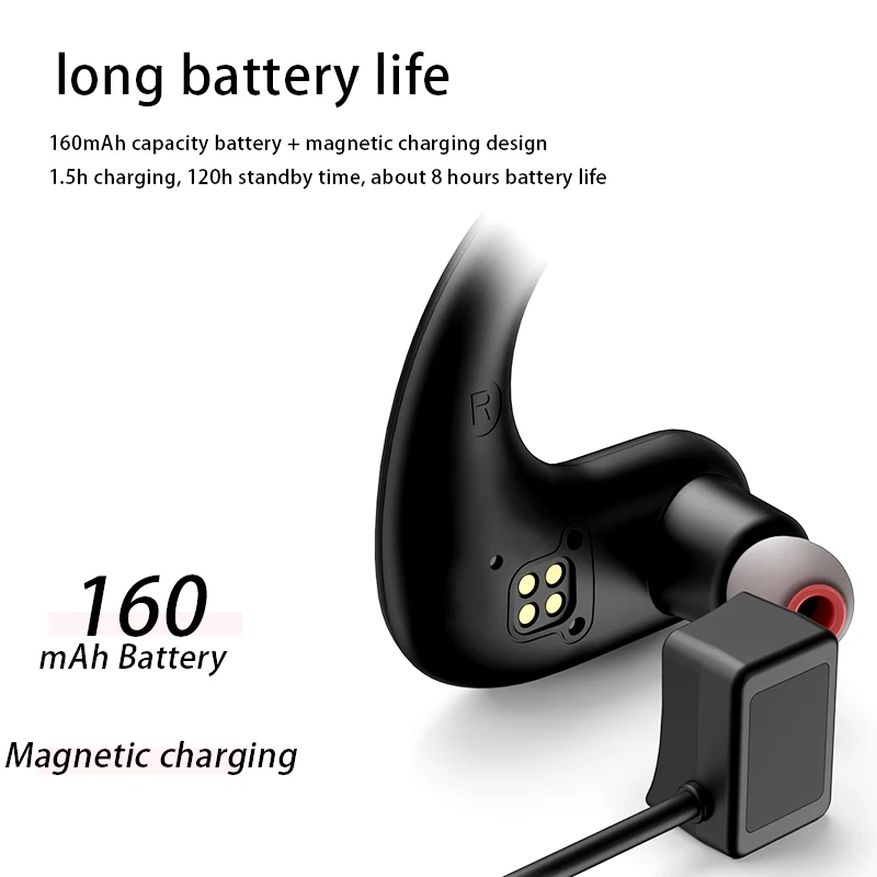 Earphone Renang Profesional 8GB Pemutar Musik MP3 Headphone Bluetooth IPX8 Earbud Olahraga Suara HD Bawah Air Tahan Air