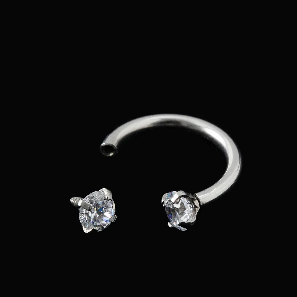 Argola Cativa de Aço Cirúrgico para Piercing Interno: Septo, Nariz, Lábio, Sobrancelha, Orelha, Cartilagem, Hélice e Umbigo - 1 Peça