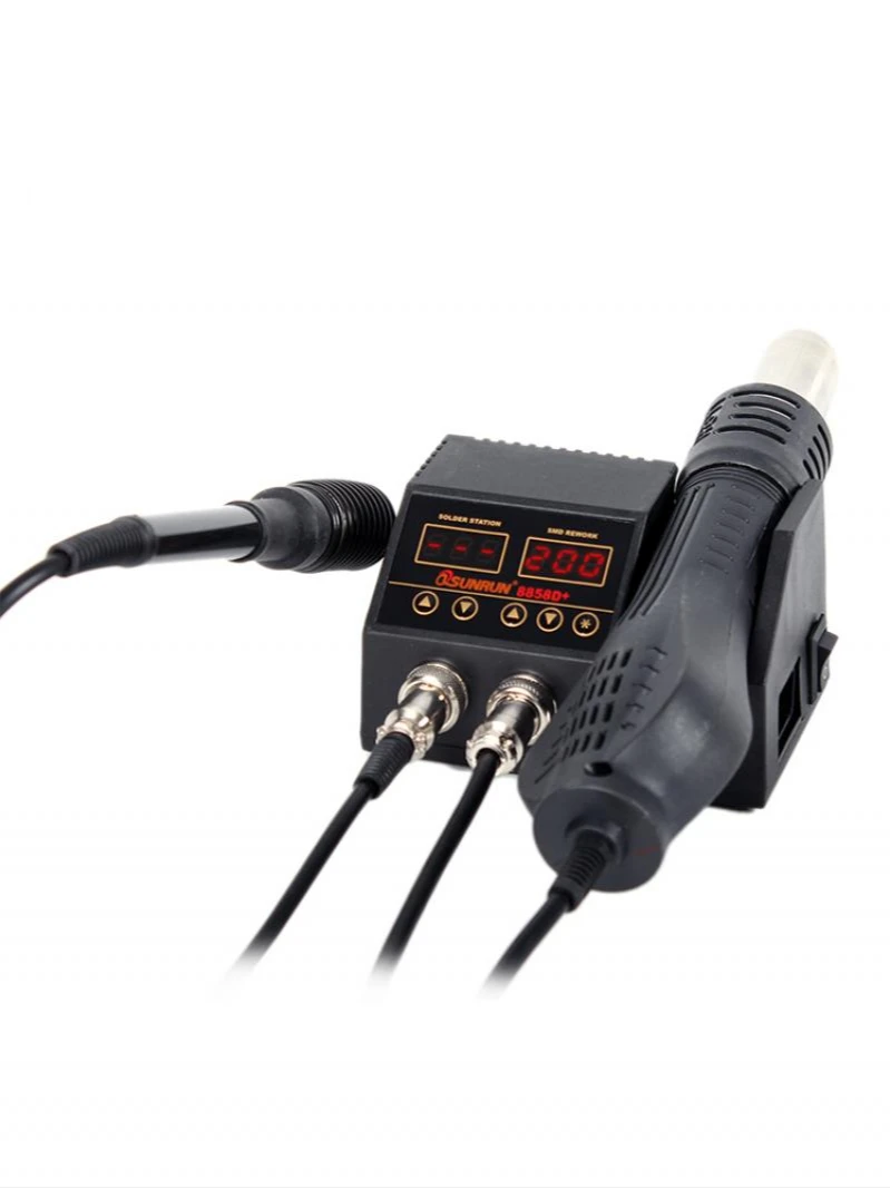 Rework Station 8858D+ 2in1 Digital Display Soldering Station Hot Air Station Hot Air Gun Soldering Iron SMD Statio
