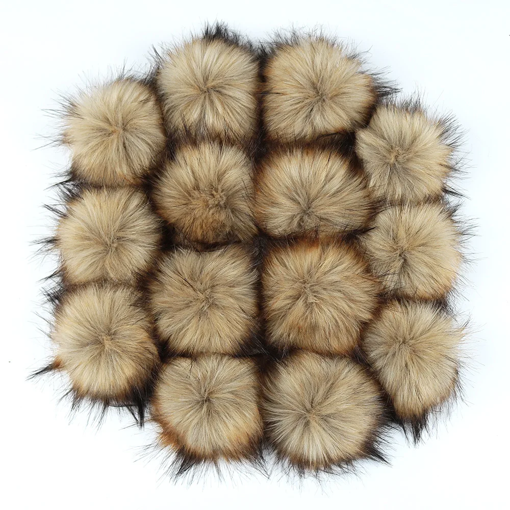 1Set  8/10/12Cm Pompom Fluffy Plush Cloth Craft DIY Soft Pon Pom Pon Wholesale Cap Accessories Faux Fox Fur BallsHome Decors