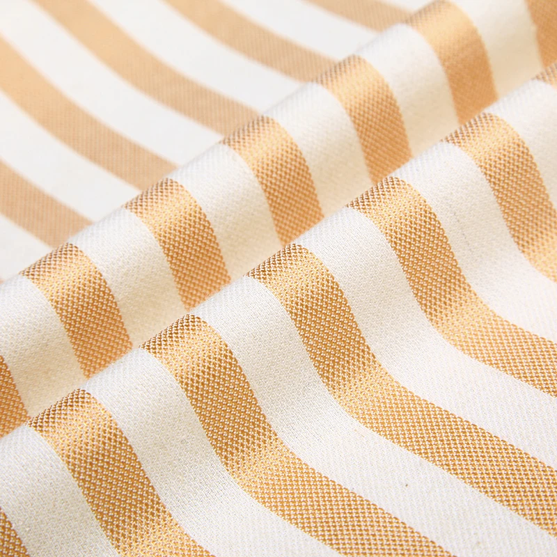 Gold Brown Charm Nissan Micro Flash Striped Yarn-Dyed Linen Fabric Natural Fabric Physical Gorgeous Low Profile