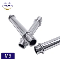 2pcs Double Head M6 External Thread Tube At Both Ends Counter Light Chandelier Wall Lamp Silver Connecting Rod Straight Tube