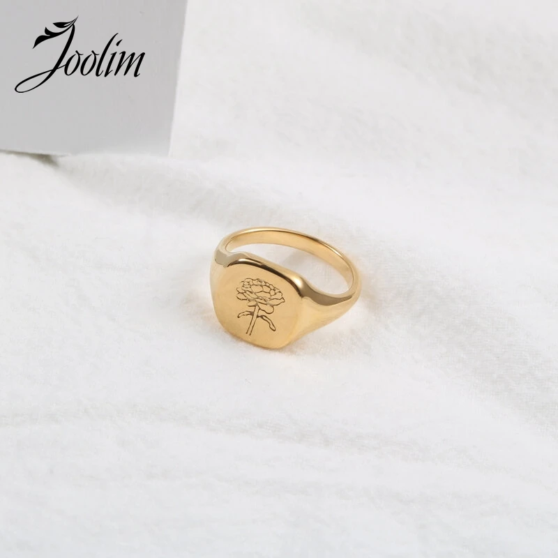 Joolim High End PVD Hip-hop Daisy Flower Ring For Women Stainless Steel Jewelry Wholesale