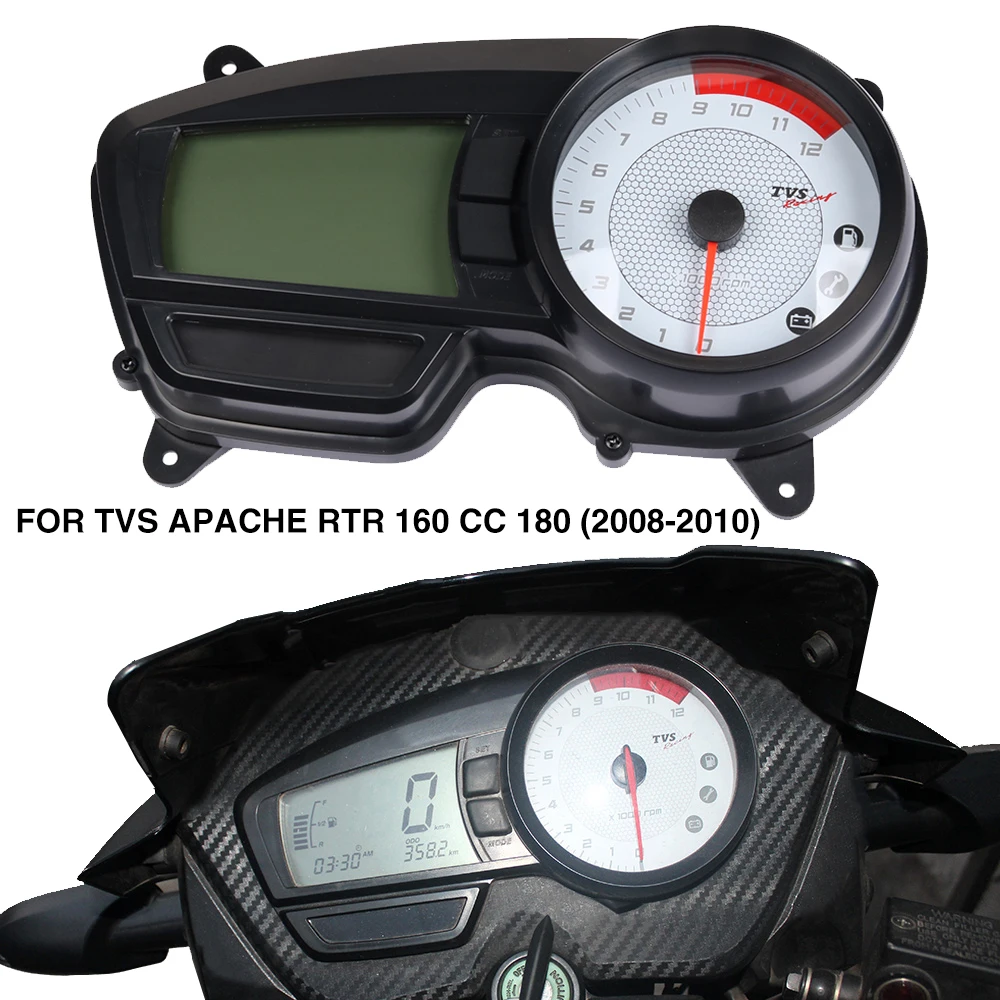 For TVS APACHE RTR 160 CC 180 (2008-2010) Tachometer Digital Odometer Motocross Speedometer Meter Gauge Dirt bike