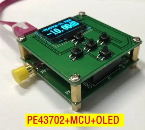 

PE43702 +MCU +OLED 9K-4GHz 0.25dB 31.75dB Digital RF Attenuator Module