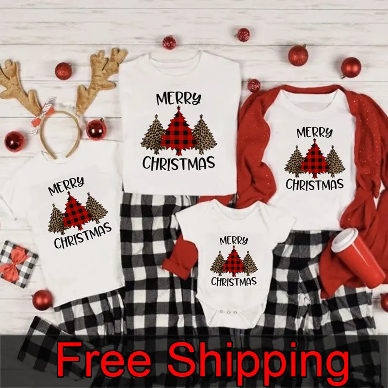 Merry Christmas Family Shirts Family Christmas T-Shirts Mommy and Me T-Shirt Family Matching Christmas Clothes Wear