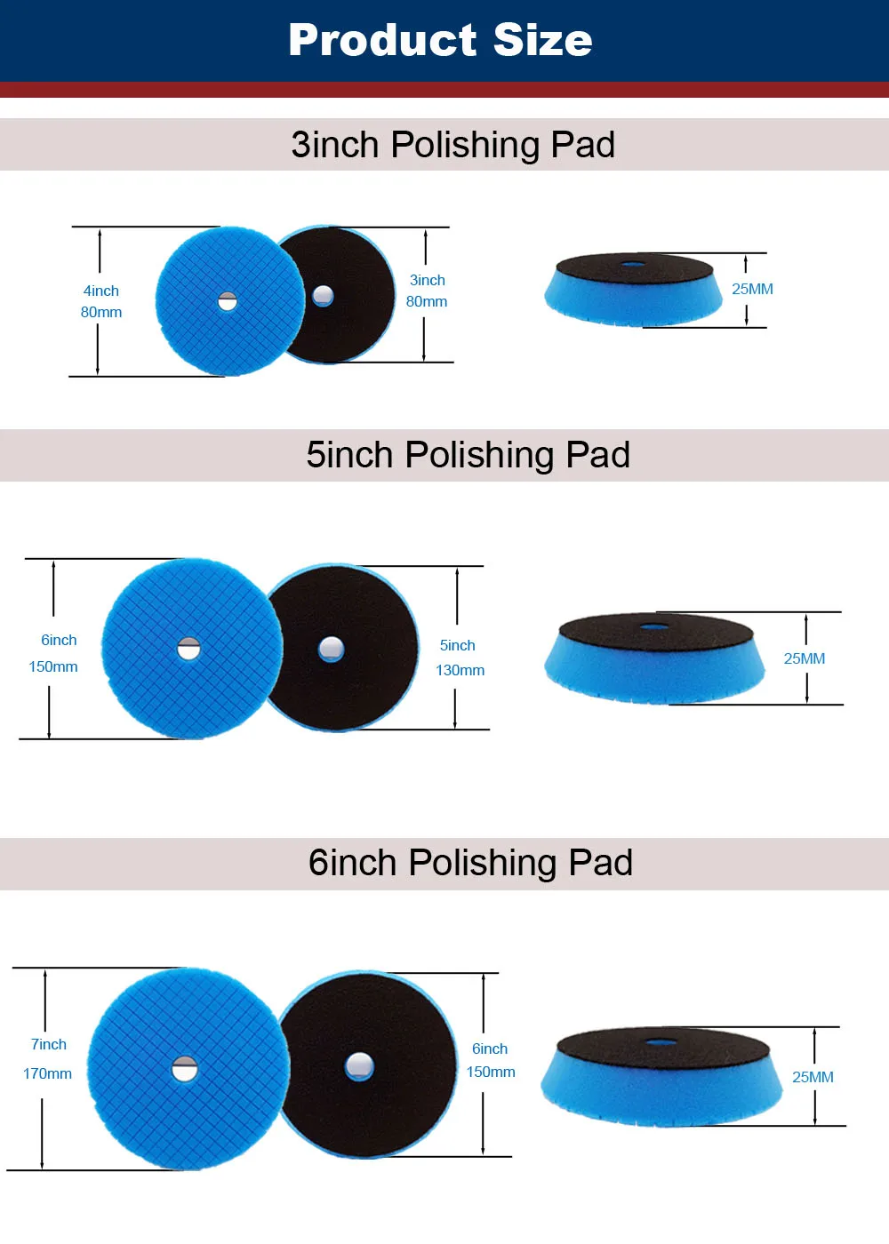 CDWTS Polishing Wheels 3/5/6inch Automotive Polish Berets For Car Polishing Sponge For Polishing Cars  Polishing Machine