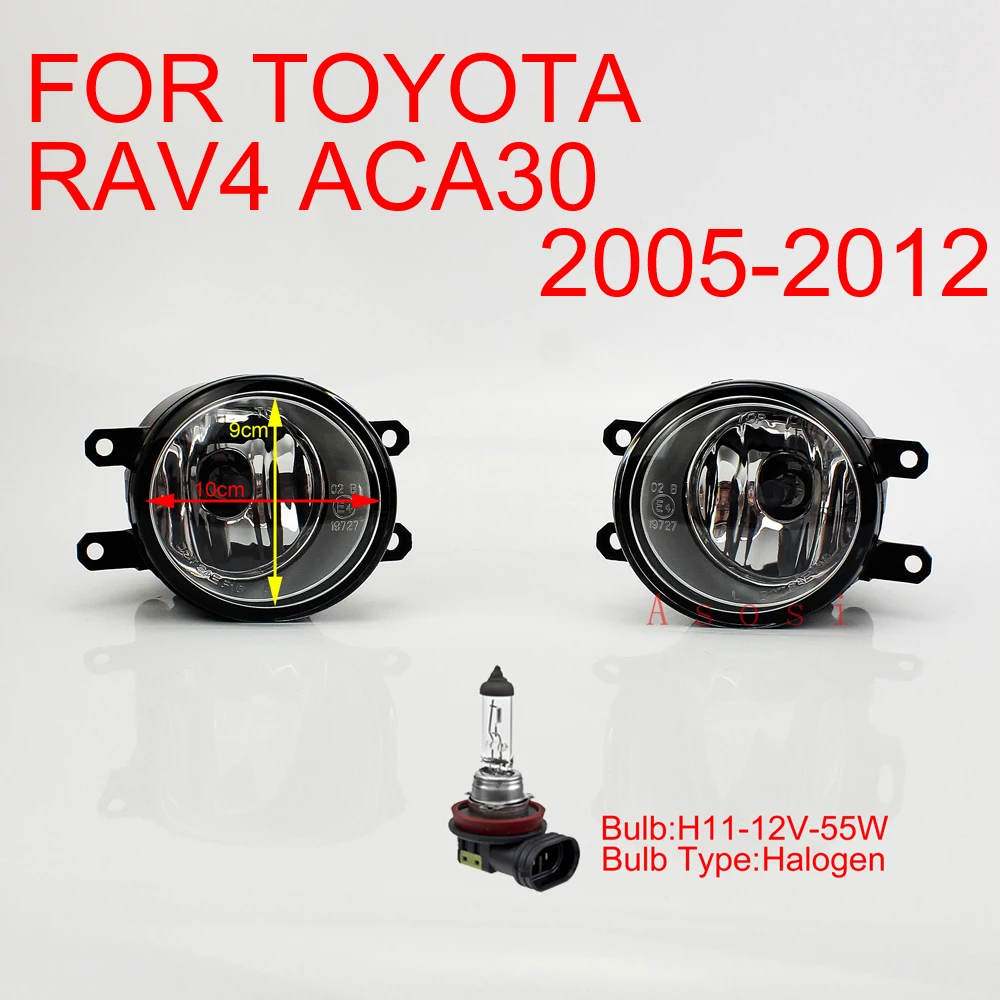 

Pair Of Fog Spot Driving Light Lamps For Toyota RAV 4 ACA30 2005 - 2012 RH+LH Side Direct Replacement w/Bulb H11-12V-55W