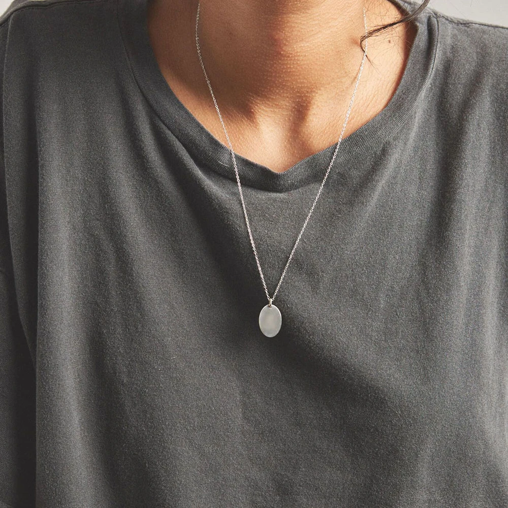 eManco Oval Stainless Steel Pendant Necklace Gold Color Choker Necklaces on Neck Women Jewelry Gift