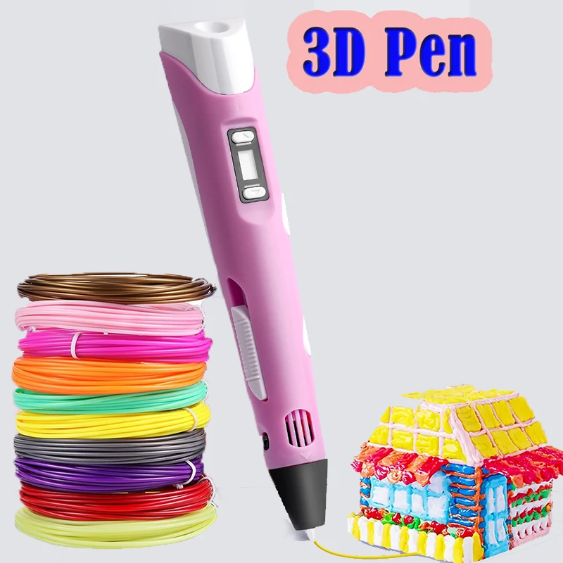 DIY 3D Pen Printing Drawing Pen with ABS Filament Creative Educational Toy for Kid Gift Drawing Pen Printing 3D Pen for Children