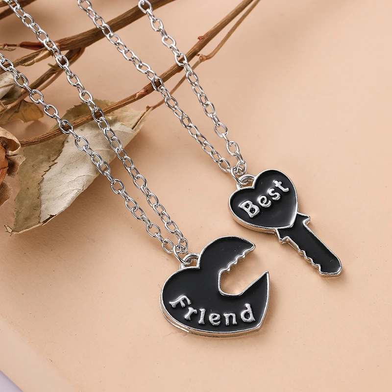 Fashion Best Friends Honey Love Couple Pendant Necklace 2 Pcs/ Set Broken Heart BFF Good Friends Friendship Jewelry Gift