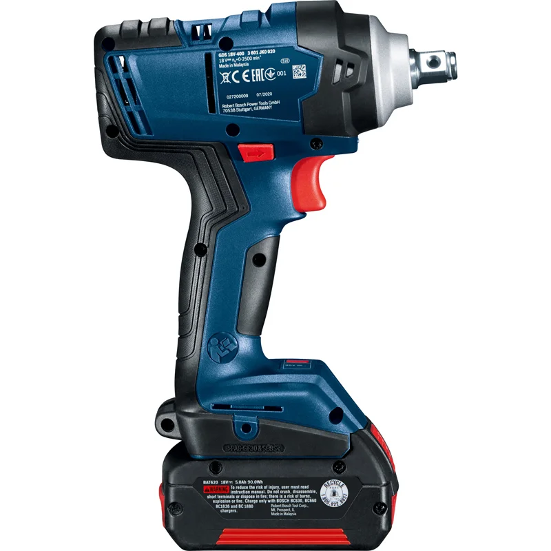 BOSCH Electric Wrench GDS 18V-400 Cordless Impact Wrench Machine 400Nm New Bosch Power Tools With Battery and Charger