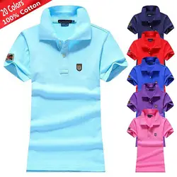 Fashion Polo Zomer Womens Polo Shirts 100% Katoen Korte Mouw Dames Tees Casual Vrouwen Polo Femmes Fit Slim Kleding tops