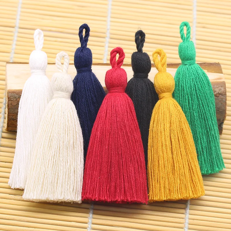 8cm Cotton Tassels Hanging Ears Vintage Colors Tassel Garments Decor DIY Craft Earring Accessory Fringe Trim Pendant 10pcs/lot