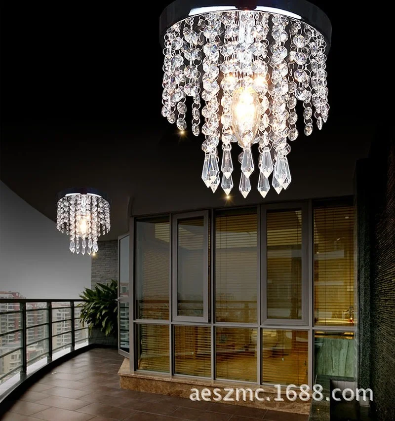 

Modern Crystal Pendant Light 85-265V E14 2.5W Light Source Bedroom Living Room Hanging Indoor Lighting (20CM Diameter)