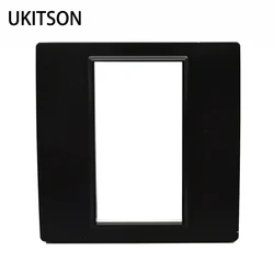 Dark Color Wall Outlet Panel 86x86mm Insert For 3 Slots Socket Blank Face Plate Board In Black