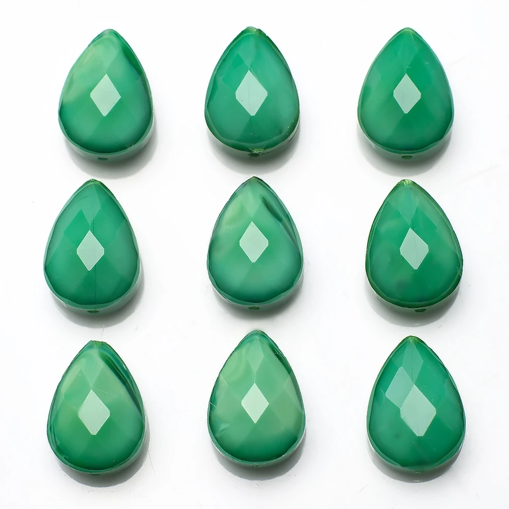 10Pcs/Lot Austrian Crystal Drop Pendants Green 13X18MM Faceted Glass Teardrop Beads For DIY Making Charms Necklace Accessories