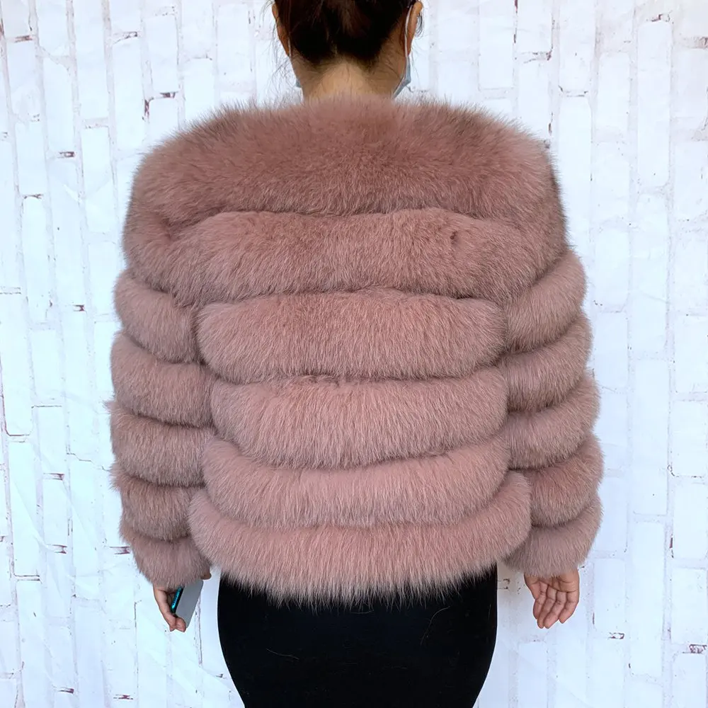 100% Natural Fur Jacket Real Fur Coat Winter Jacket Women Natural Fox Fur Luxury Fashion 50cm Short Jacket Wholesale Hot 2022