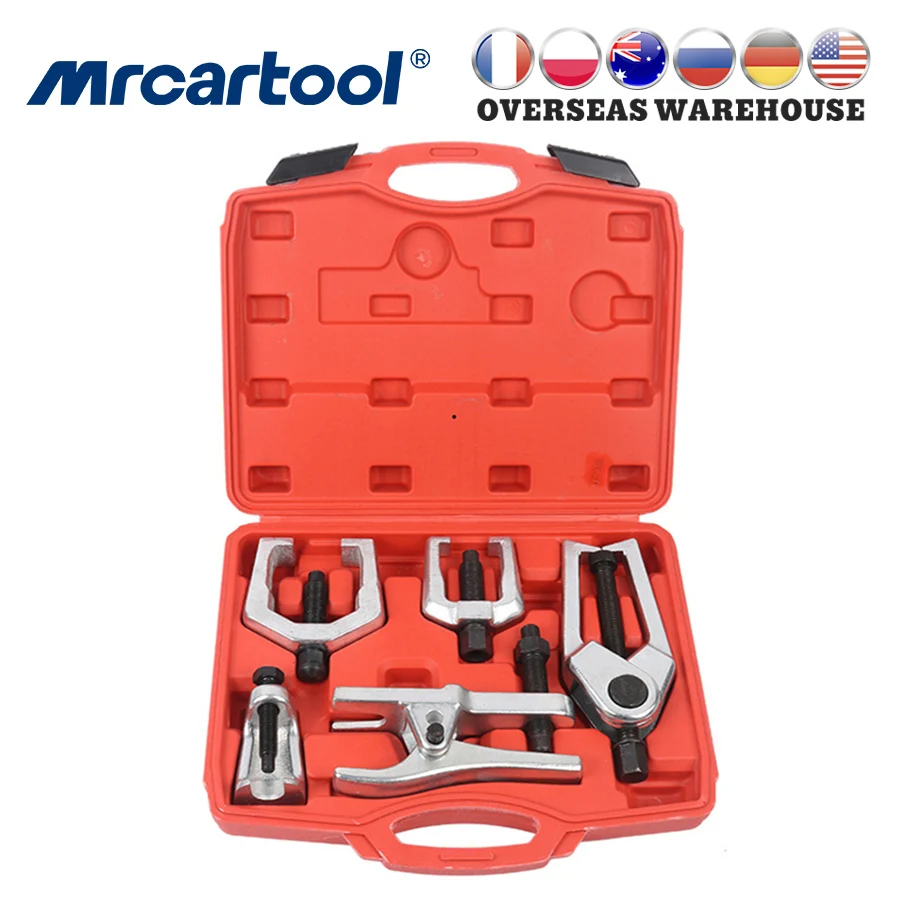 

MR CARTOOL 5pcs Front End Service Tool Kit Pitman Arm/Tie Rod End Puller Ball Joint Separator Tie Rod Remover Car Repair Tool