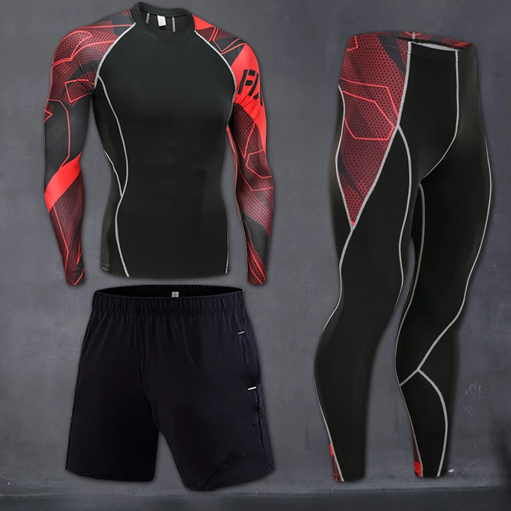 

Men's Running Suit Compression Jogging Sports Sets Gym Fitness Sportswear Kit Training Leggings Men's Sportswear Dry Fit